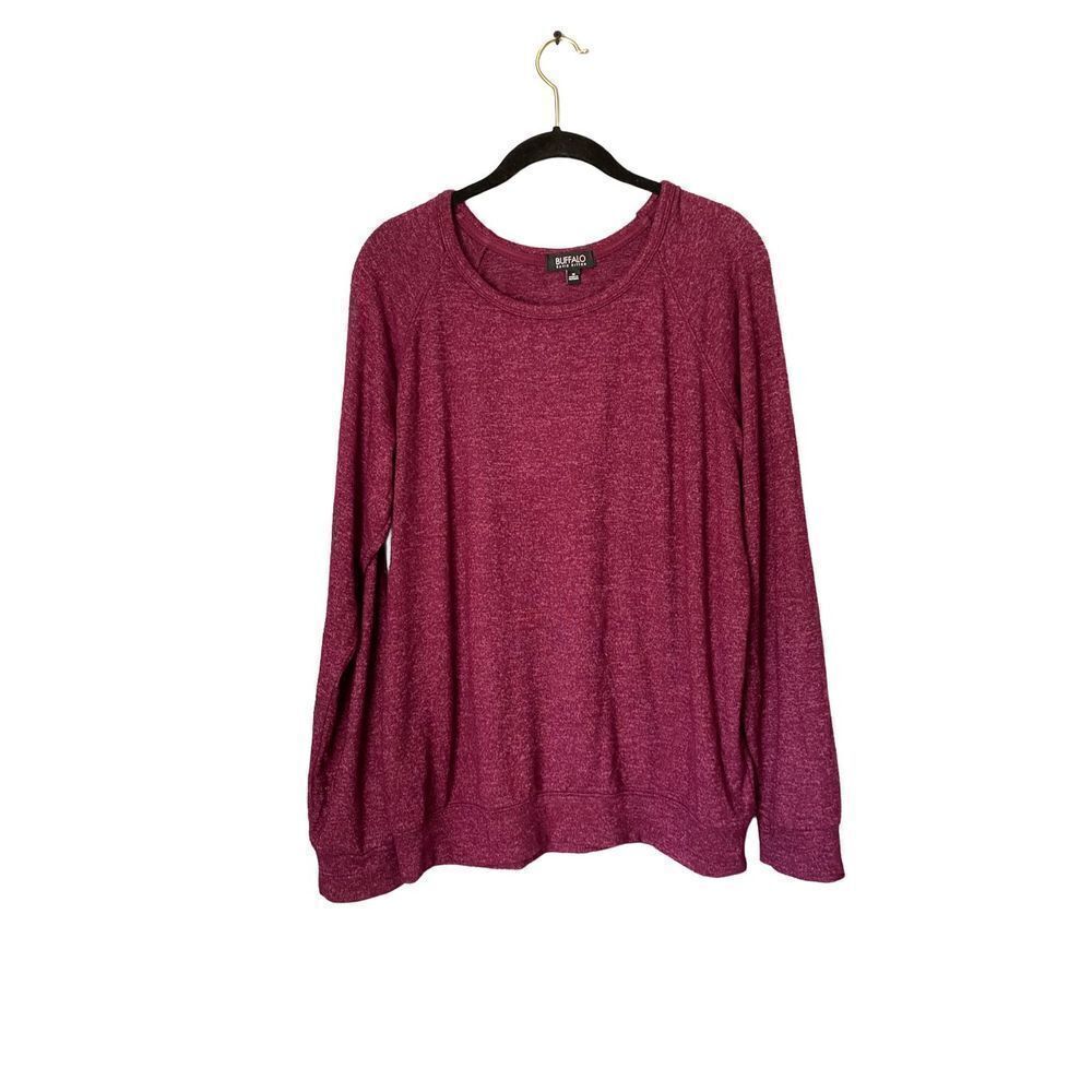 Buffalo David Bitton women’s burgundy long sleeve knit top size medium